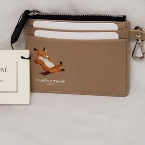 Maison Kitsuné Paris - Chillax Fox Zipped Card Holder - Beige